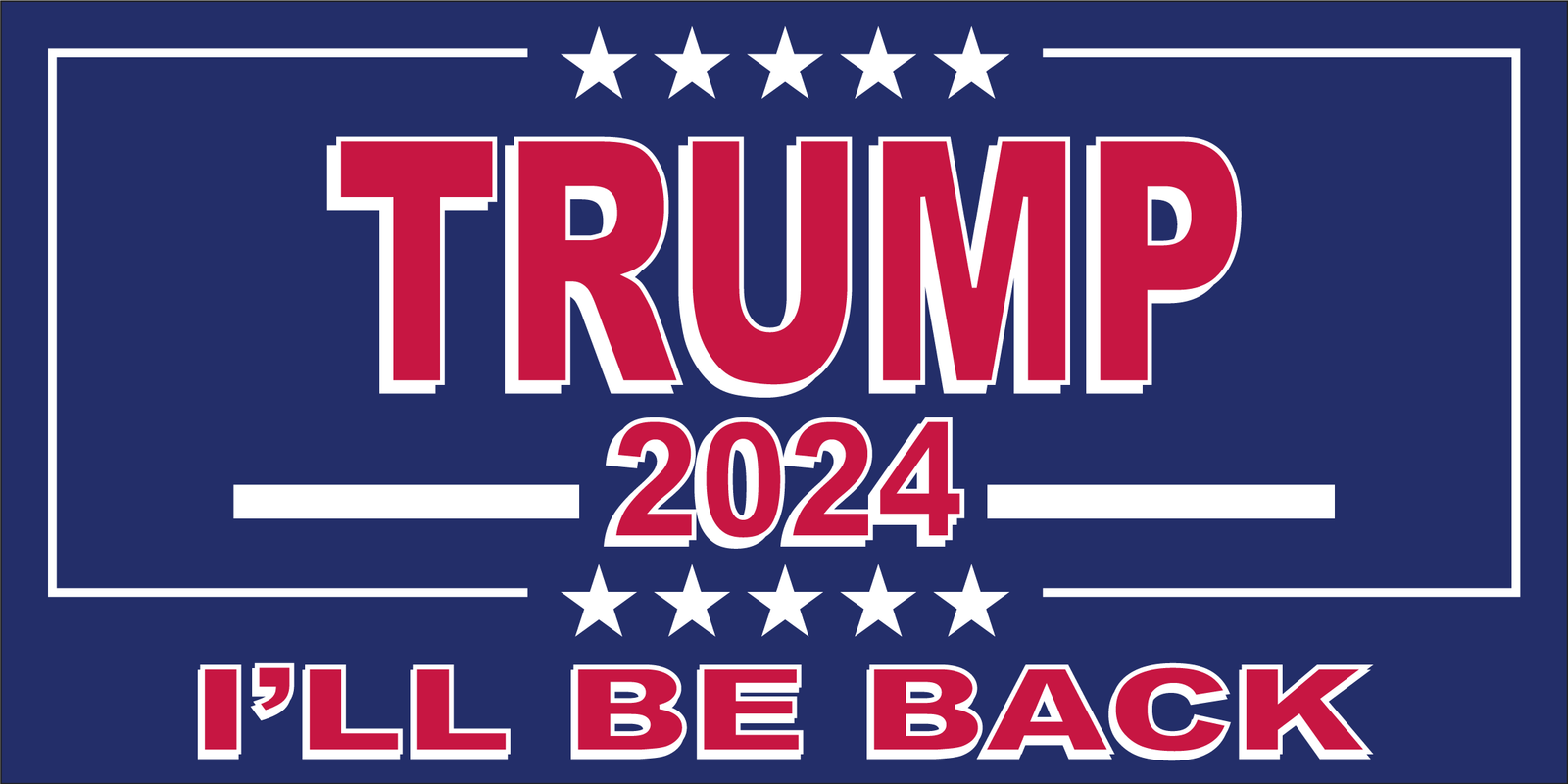 TRUMP 2025 I'LL BE BACK Bumper Sticker Made in USA American Flag