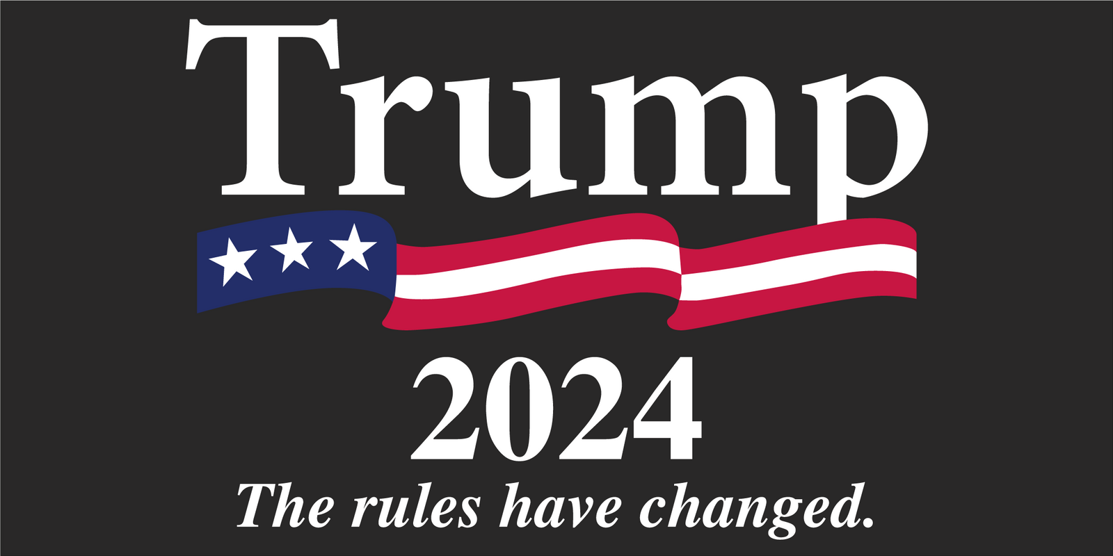 TRUMP 2024 THE RULES HAVE CHANGED BLACK Bumper Sticker Made in USA Ame