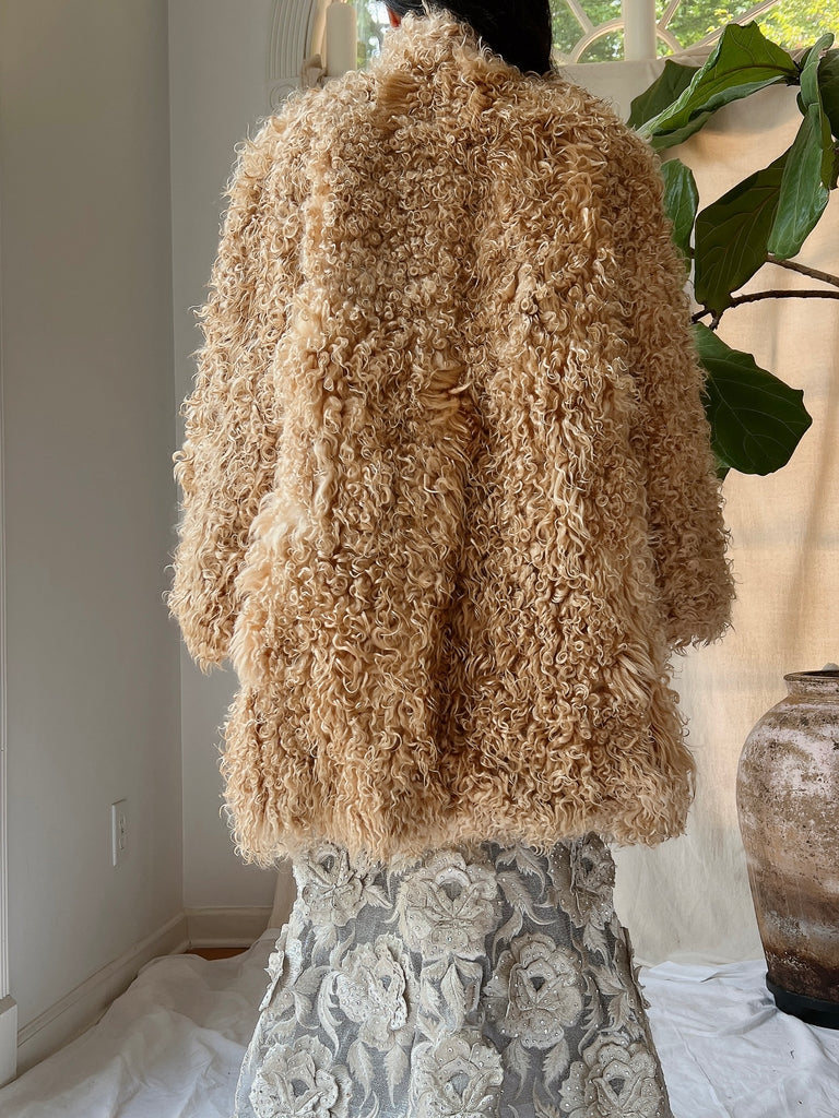 Vintage Curly Lamb Coat S G O S S A M E R 