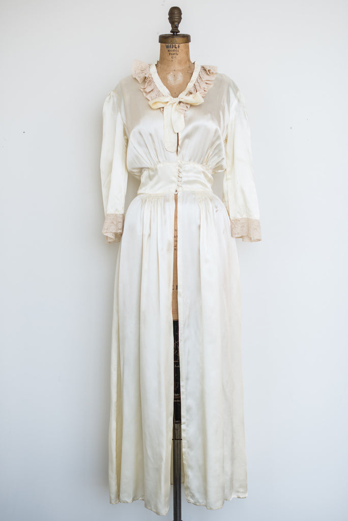1940s Satin Dressing Gown - XS/S | G O S S A M E R