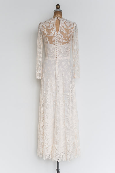RENTAL Sheer Silk Lace Gown - XS | G O S S A M E R
