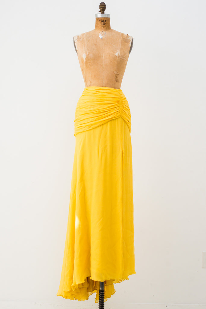 Naeem Khan Silk Yellow Skirt - XS/S | G O S S A M E R