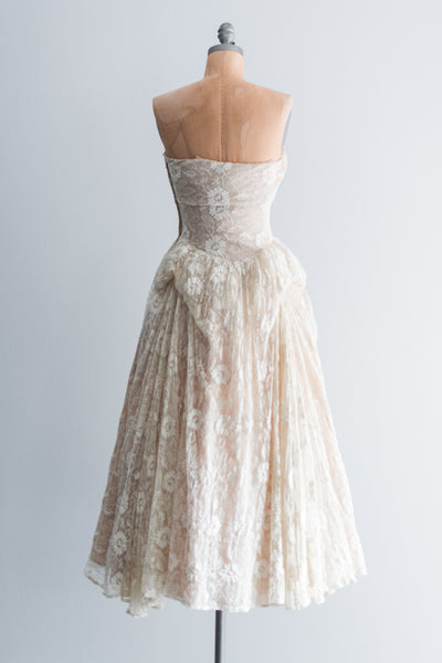 1950 Needle Lace Tea-Length Dress - S | G O S S A M E R