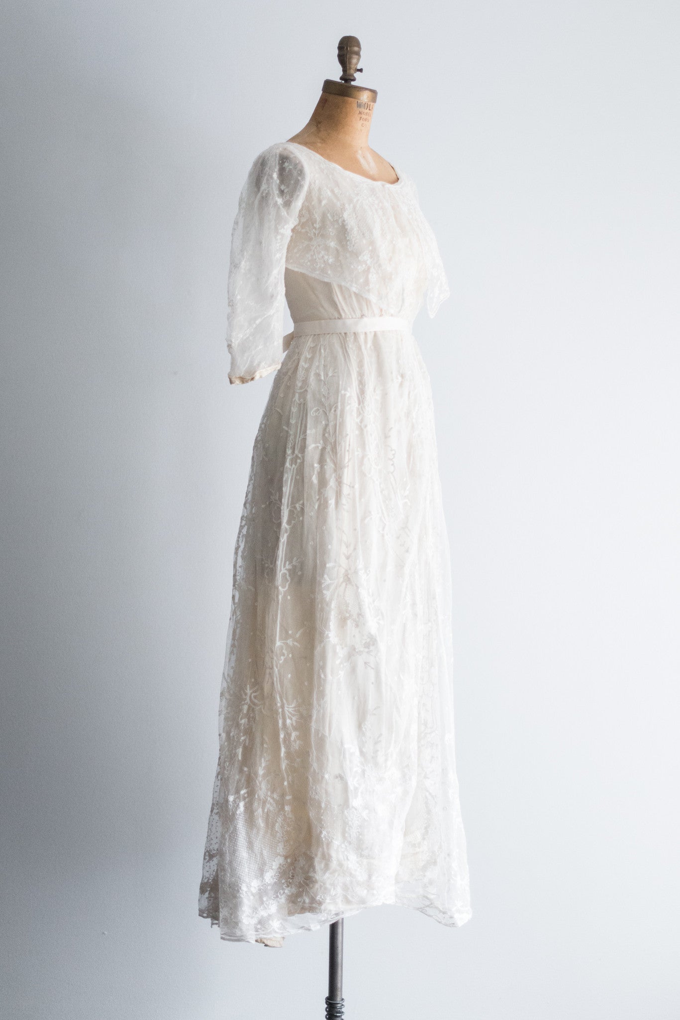 Rare Edwardian Silk Tambour Gown - XS | G O S S A M E R