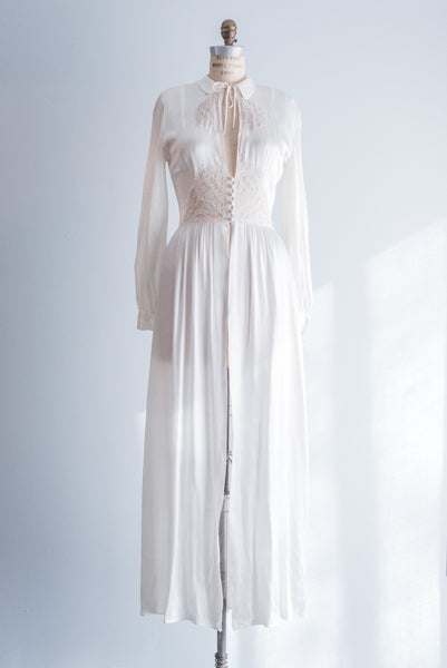 1930s Silk Satin Dressing Robe - S/M | G O S S A M E R