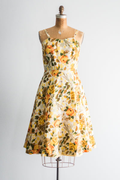 1950s Acetate Summer Floral Dress - S | G O S S A M E R