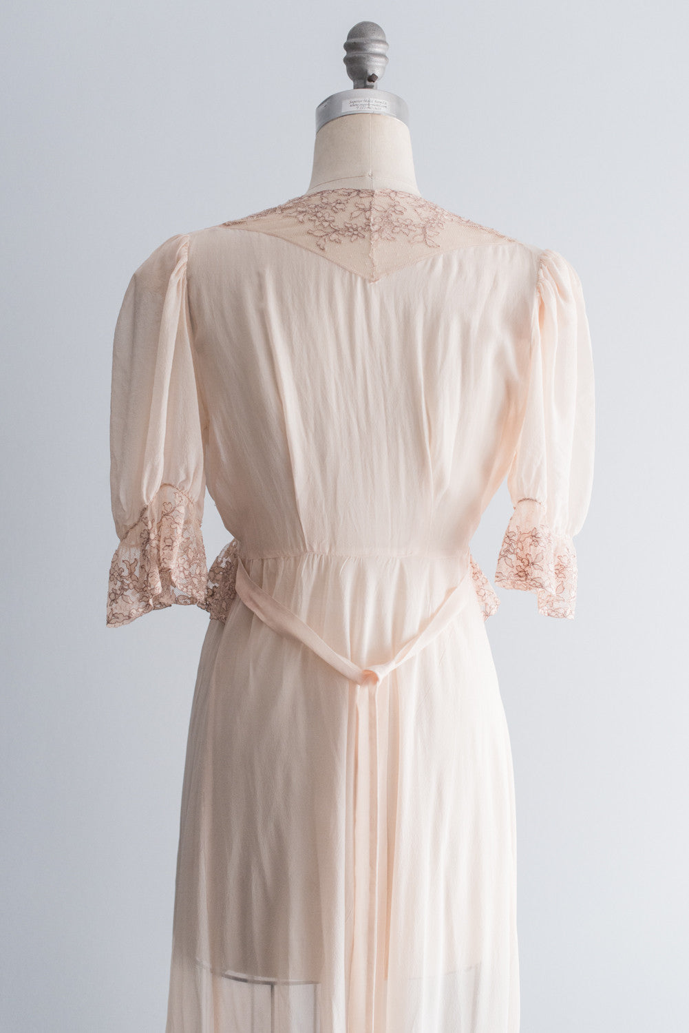 1930's Silk Chiffon Robe and Slip Set - XS/S | G O S S A M E R