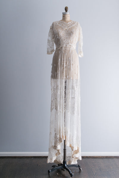 Edwardian Belle Epoque Brussels Lace Gown - S | G O S S A M E R
