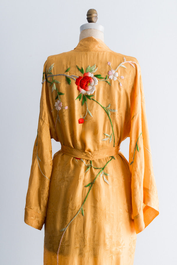 mustard kimono dress