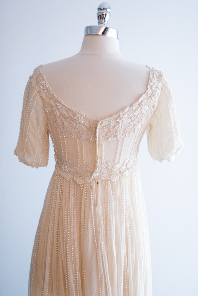 1960's Neiman Marcus Tulle Lace Empire Gown - XS | G O S S A M E R