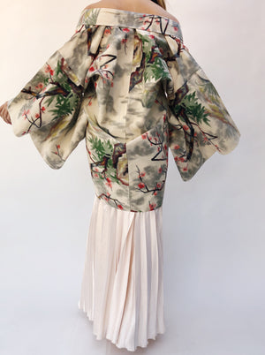 silk short kimono jacket