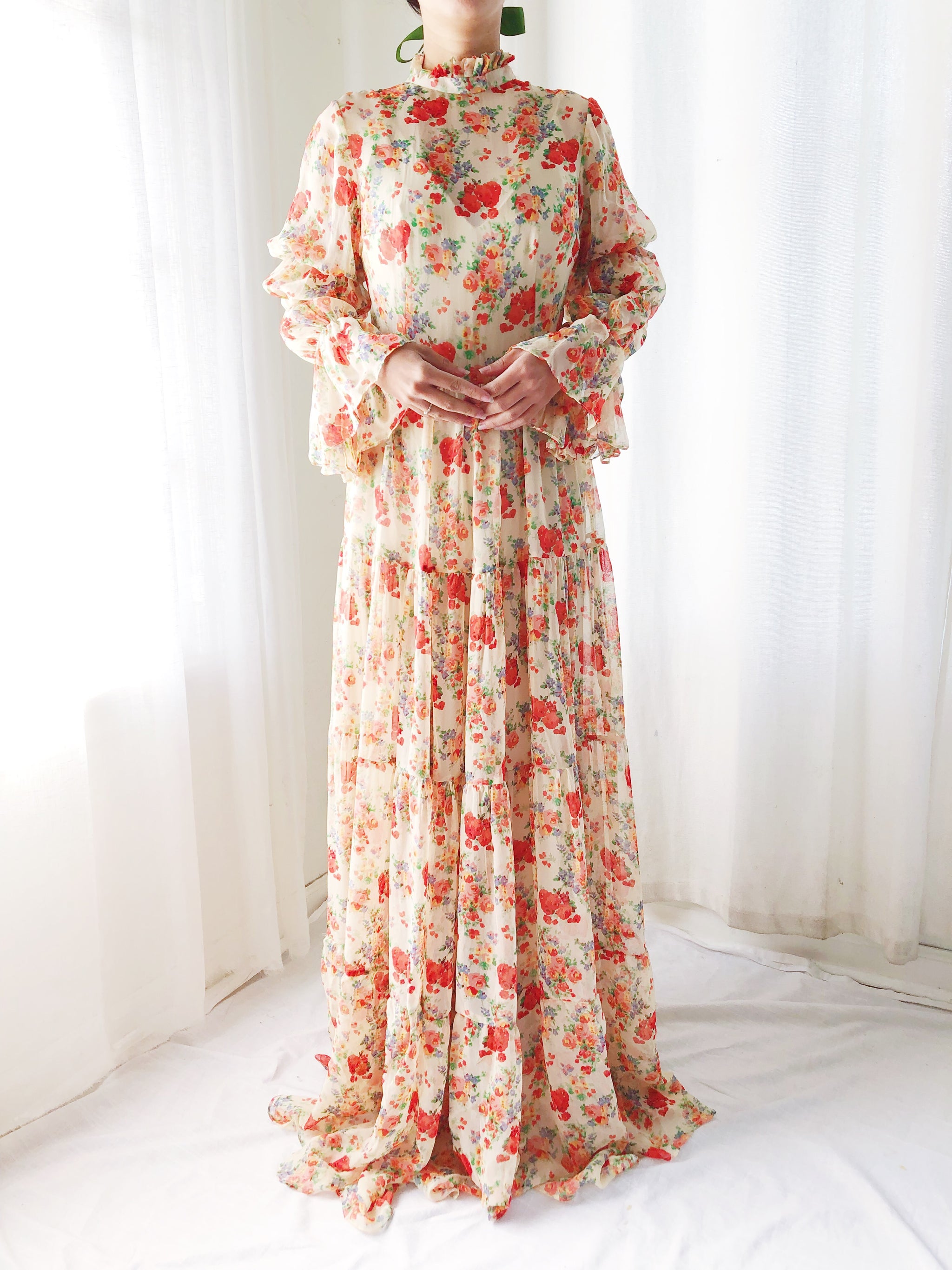 silk chiffon floral dress