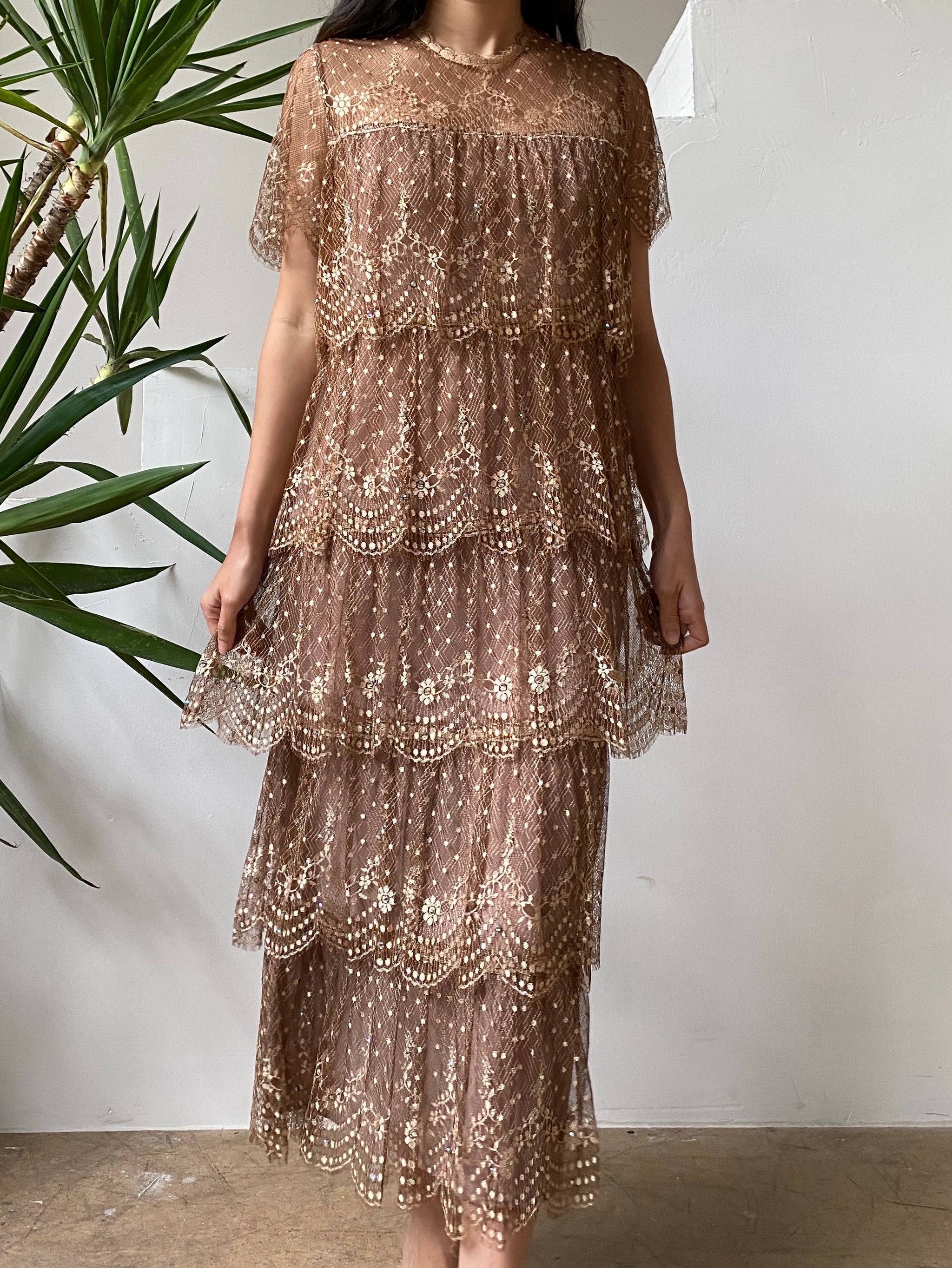 silk lace dress