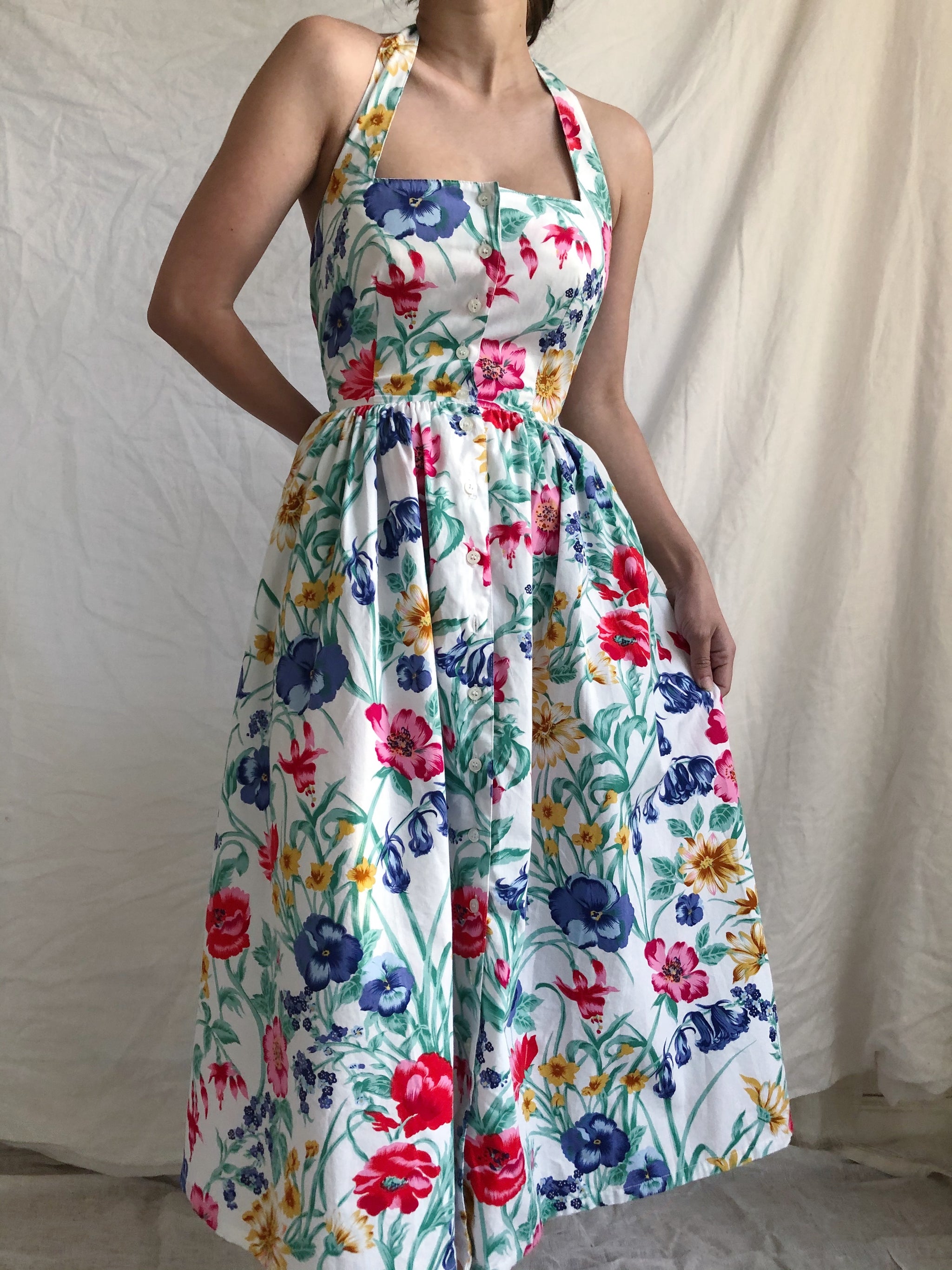 1980s floral dress