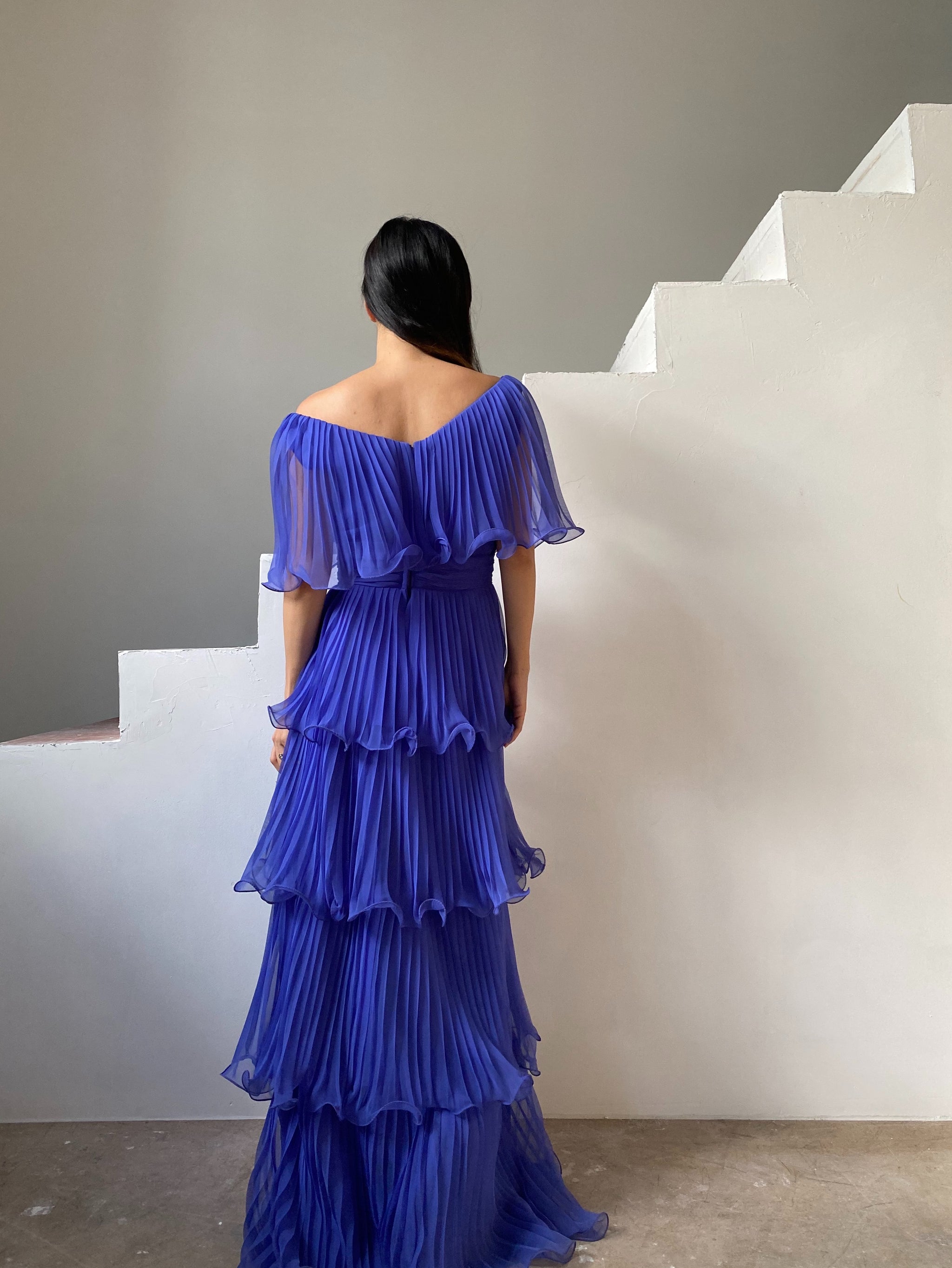 royal blue chiffon dress