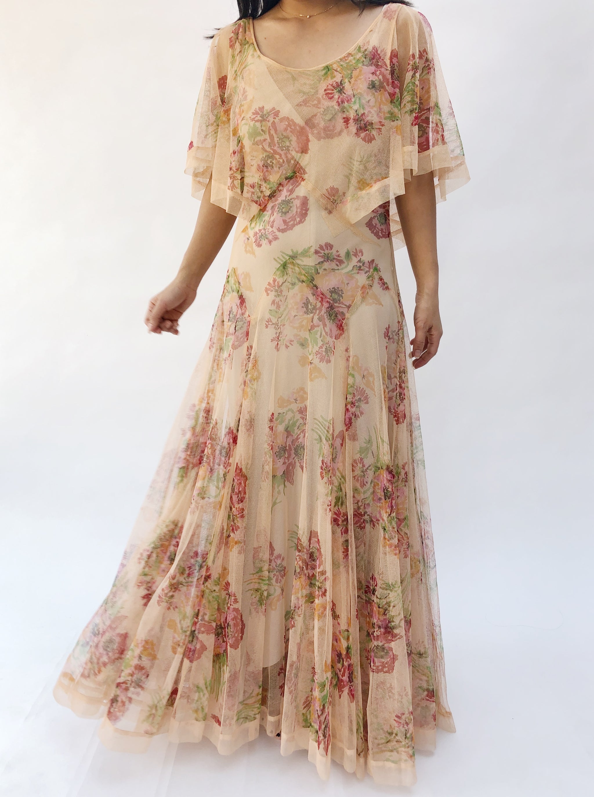 floral net gown