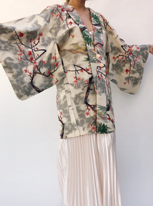 silk short kimono jacket