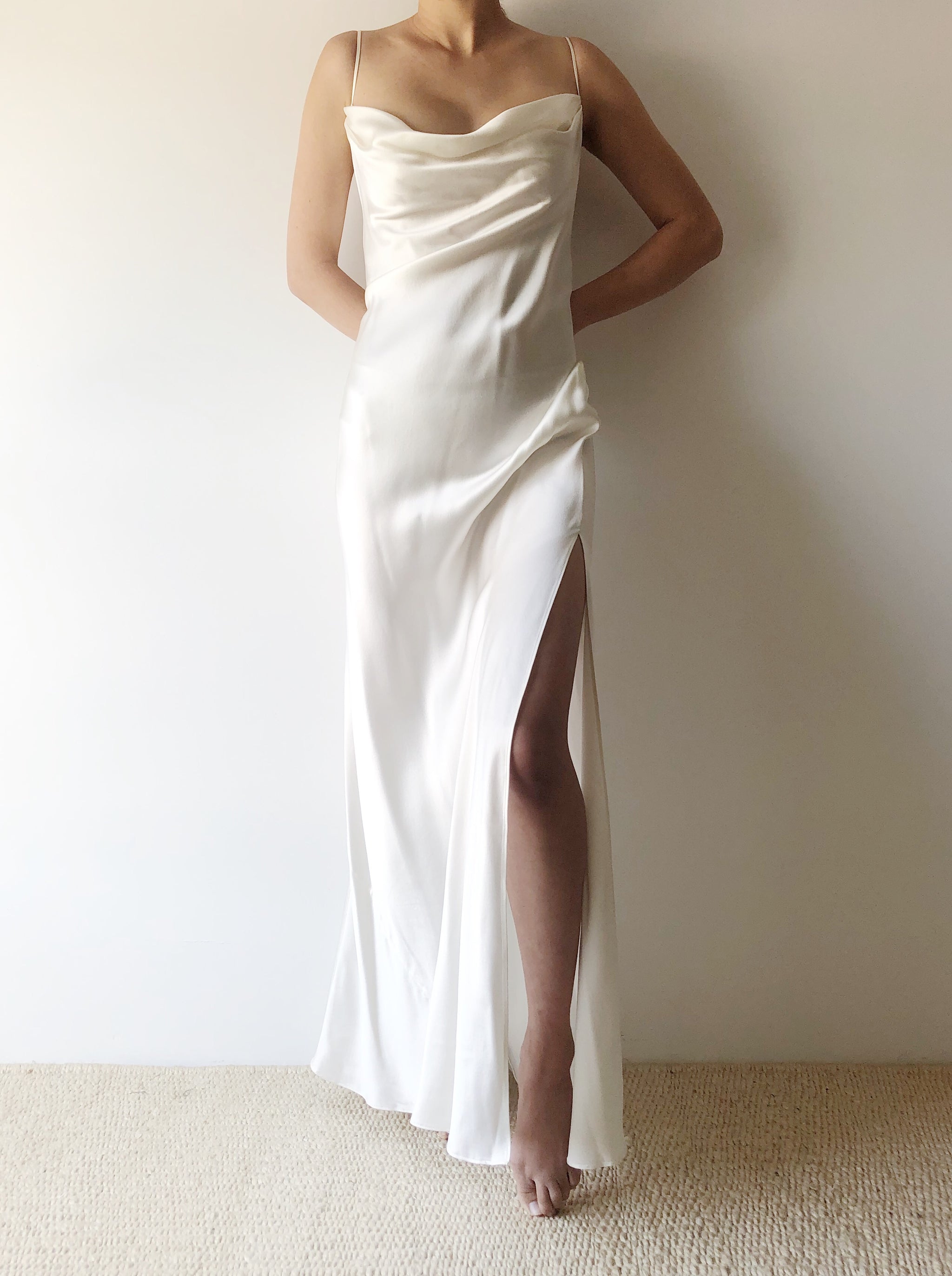 ivory silk dress