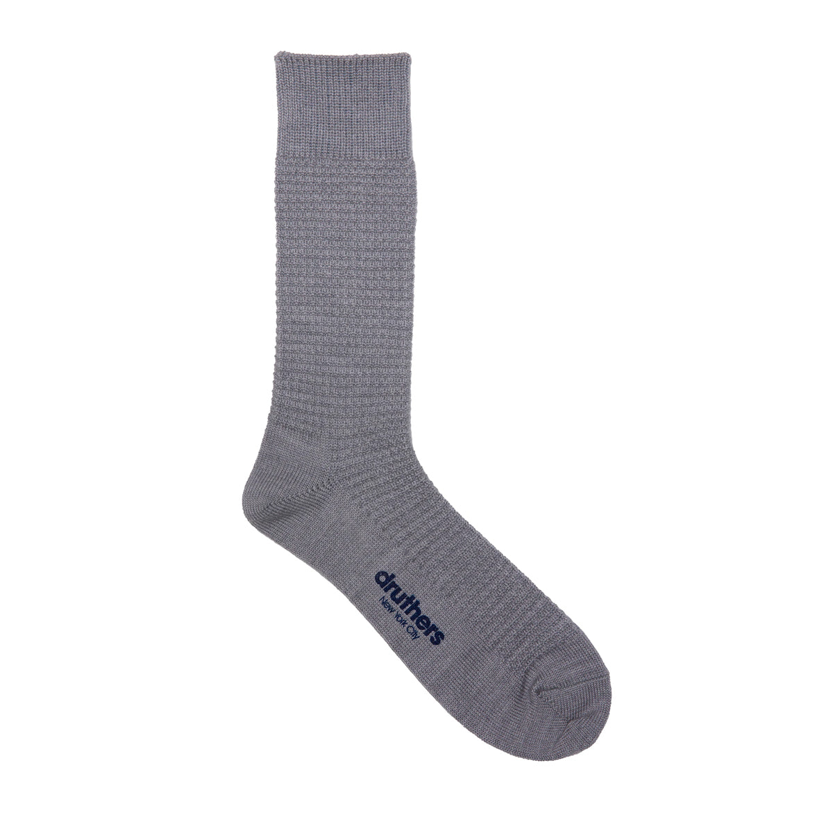 MERINO WOOL WAFFLE SOCK - GREY HEATHER