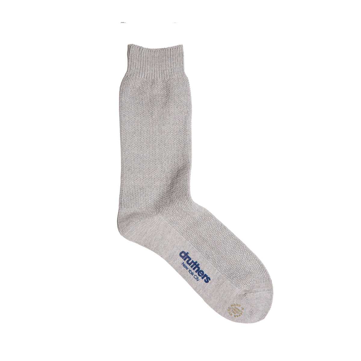 ORGANIC COTTON PIQUE CREW SOCK - ASH