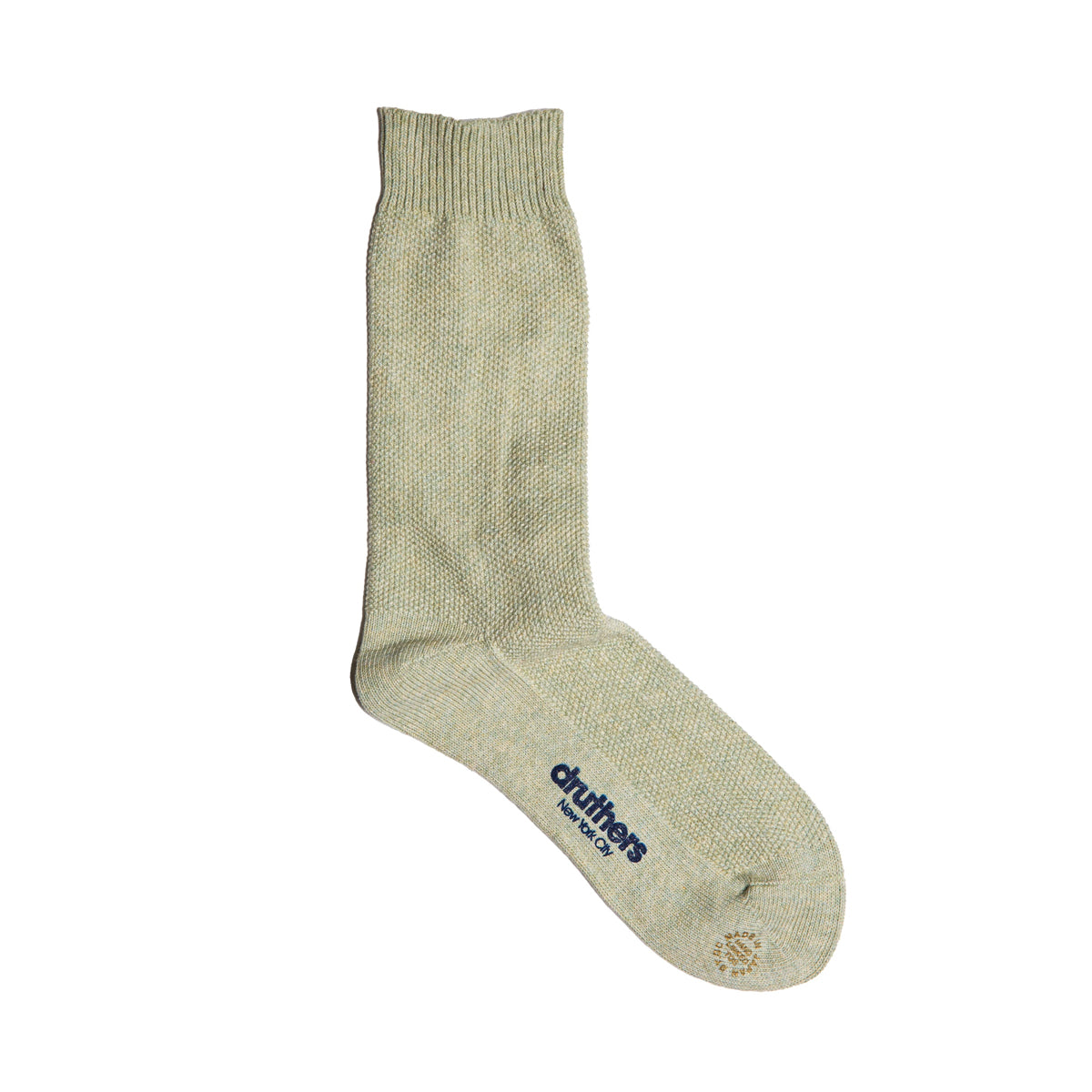 ORGANIC COTTON PIQUE CREW SOCK - MINT