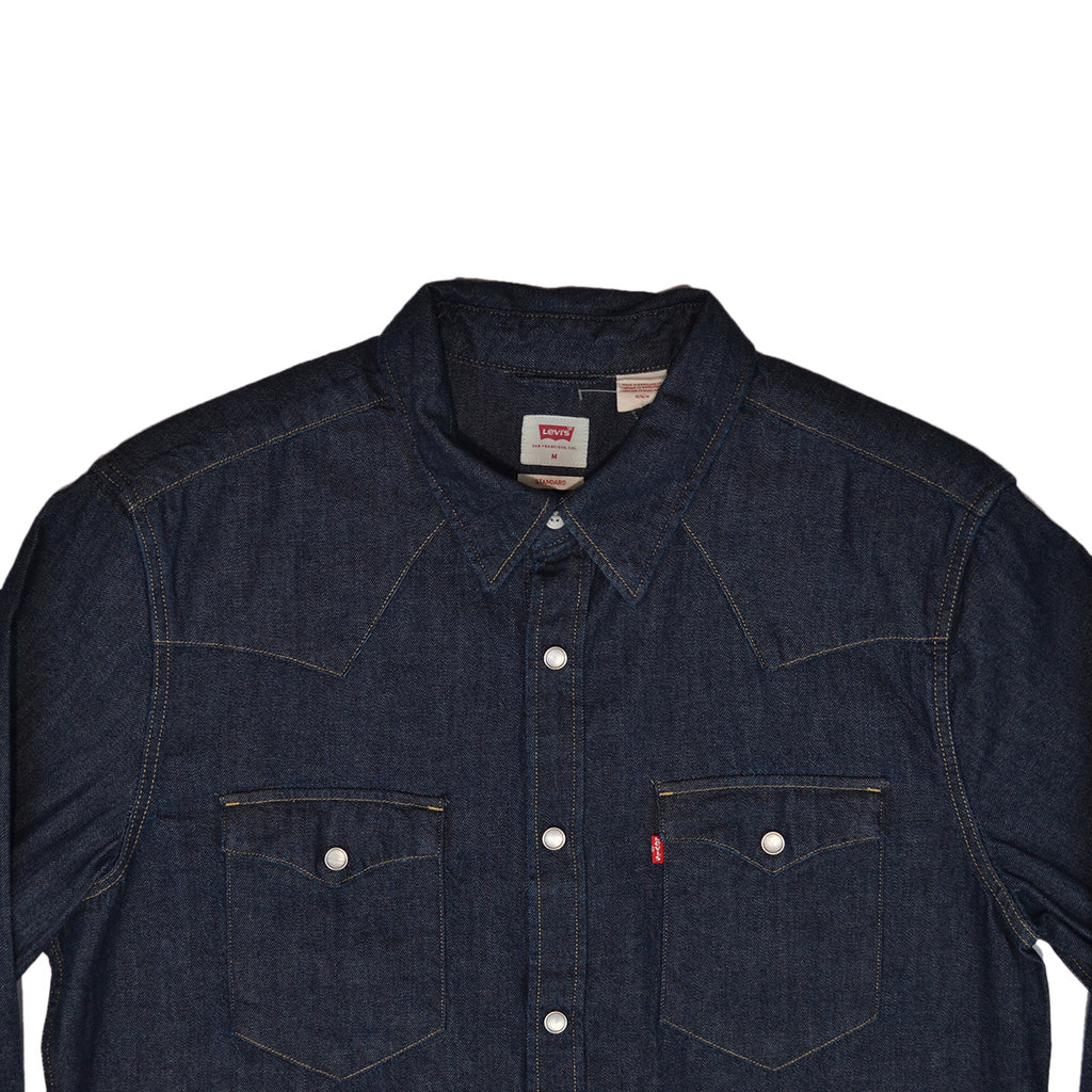 levi's barstow western corduroy shirt navy