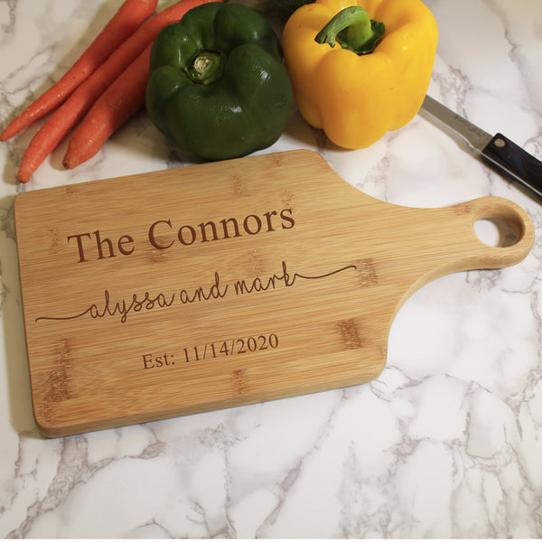 Cutting Board With Handle - Modern Couple