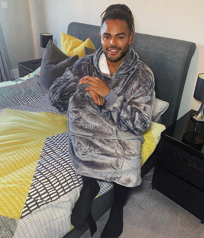 Nathan Henry wearing a Snuggy