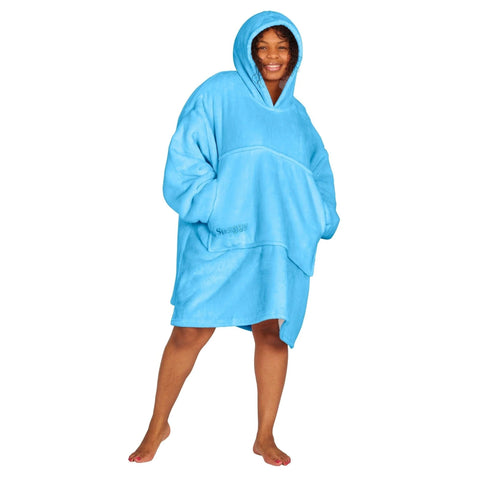 Sky-blue hooded blanket