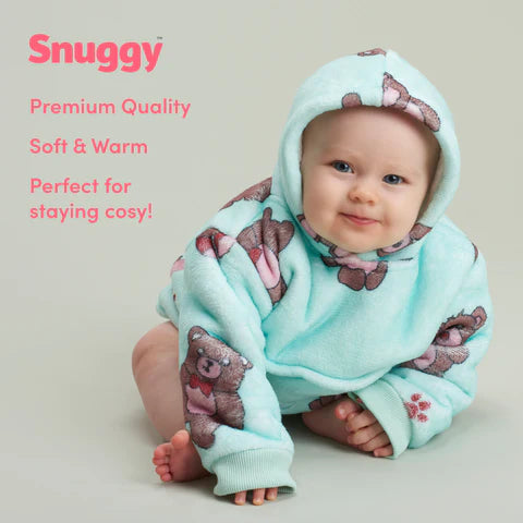 Snuggy Bear Print Baby & Toddler Hooded Blanket Overview