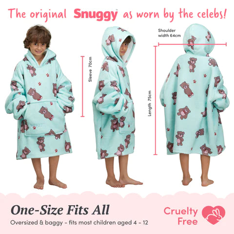 Snuggy Bear Kids Hooded Blanket Size Guide