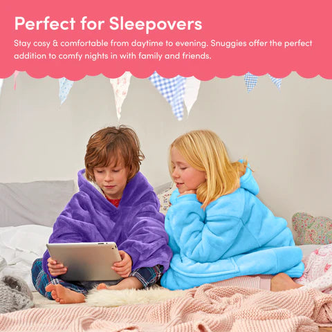 Snuggy blue kids hooded blanket matching sets