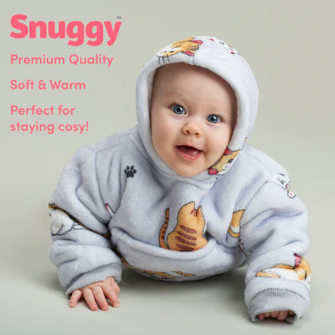 Snuggy Cat Print Baby & Toddler Hooded Blanket Overview