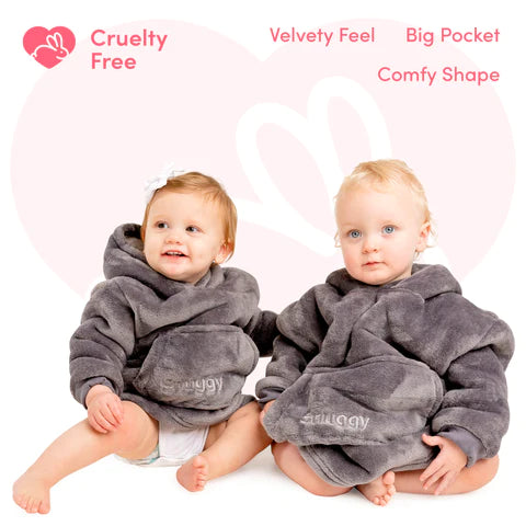 Snuggy Grey Baby & Toddler Hooded Blanket Details