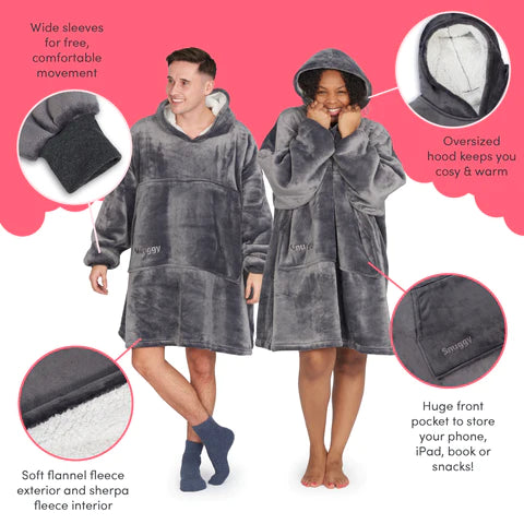 Snuggy Grey Hooded Blanket Benefits