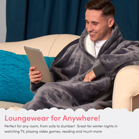 Snuggy Grey Hooded Blanket Overview