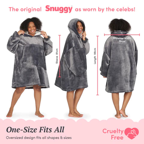 Snuggy Grey Hooded Blanket Size Guide