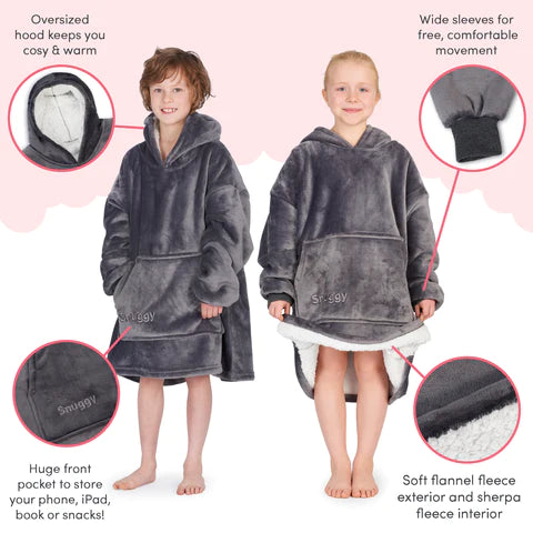 Snuggy Grey Kids Hooded Blanket Benefits