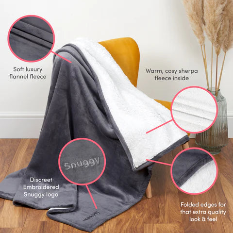 Snuggy grey fleece blanket benefits