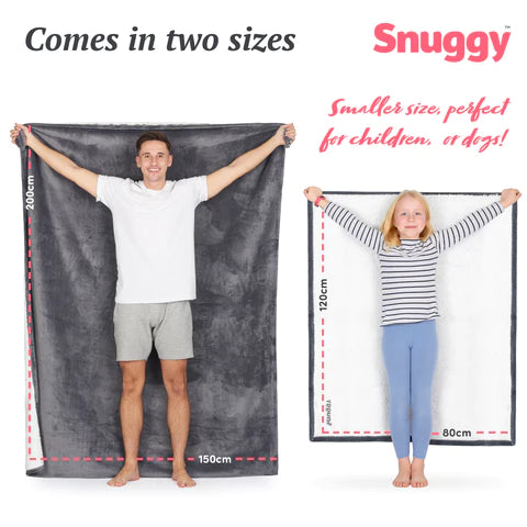 Snuggy grey fleece blanket sizes