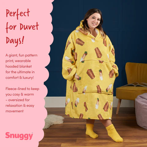 Snuggy Kebab Print Hooded Blanket Details