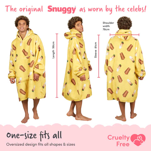 Snuggy Kebab Print Hooded Blanket Size Guide