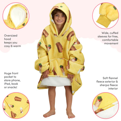 Snuggy Kebab Print Kids Hooded Blanket benefits