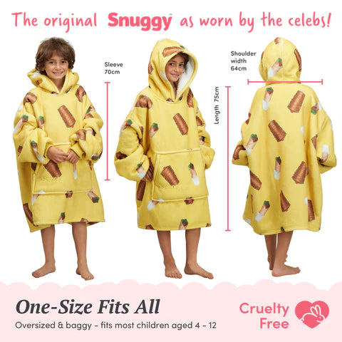 Snuggy Kebab Print Kids Hooded Blanket Size Guide