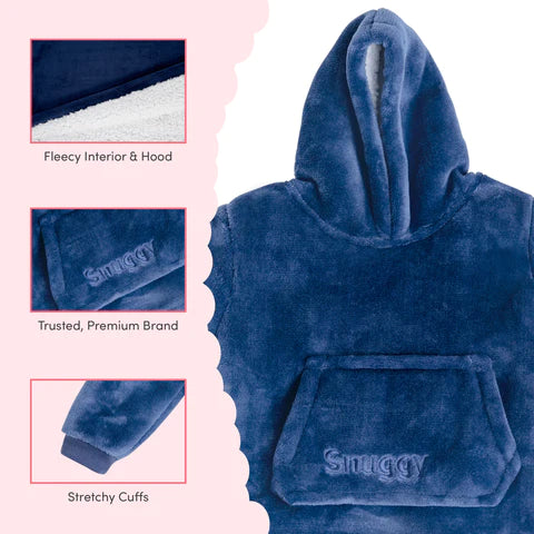 Snuggy Navy baby & Toddler Hooded Blanket details