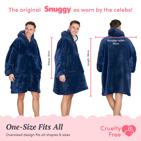 Snuggy Navy Hooded Blanket Size Guide