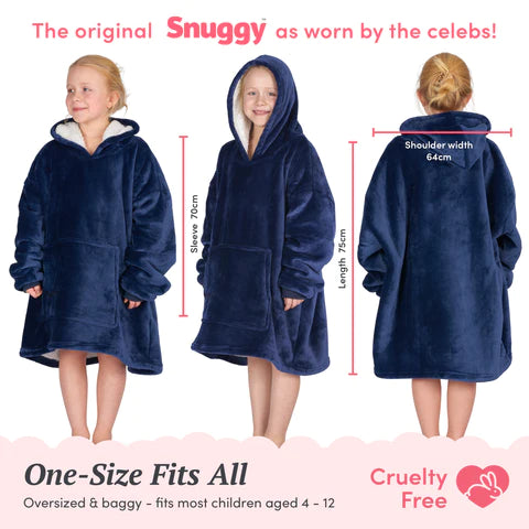 Snuggy Navy Kids Hooded Blanket Size Guide