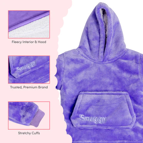 Snuggy Purple baby and toddler hooded blanket details