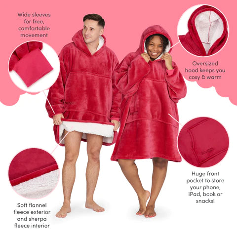 Snuggy Red Hooded Blanket benefits