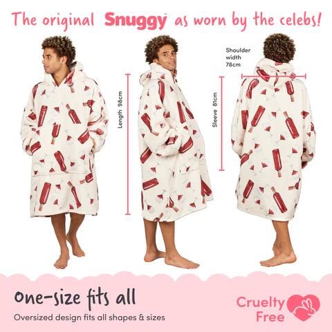 Snuggy Red Wine Hooded Blanket size guide